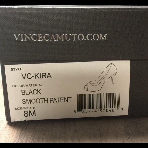 Vince Camuto VC-Kira Black Smooth Patent heels 8M - Picture 7 of 8